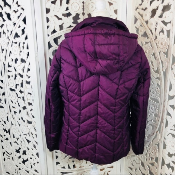St. John’s Bay Purple Quilted Puffer Jacket Coat - Picture 4 of 5